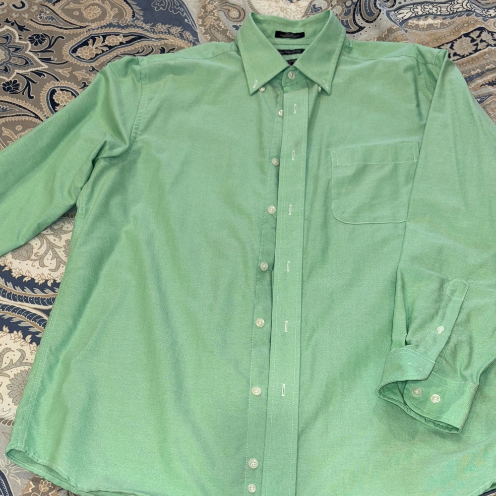Saddlebred Casual Green Button Down Shirt